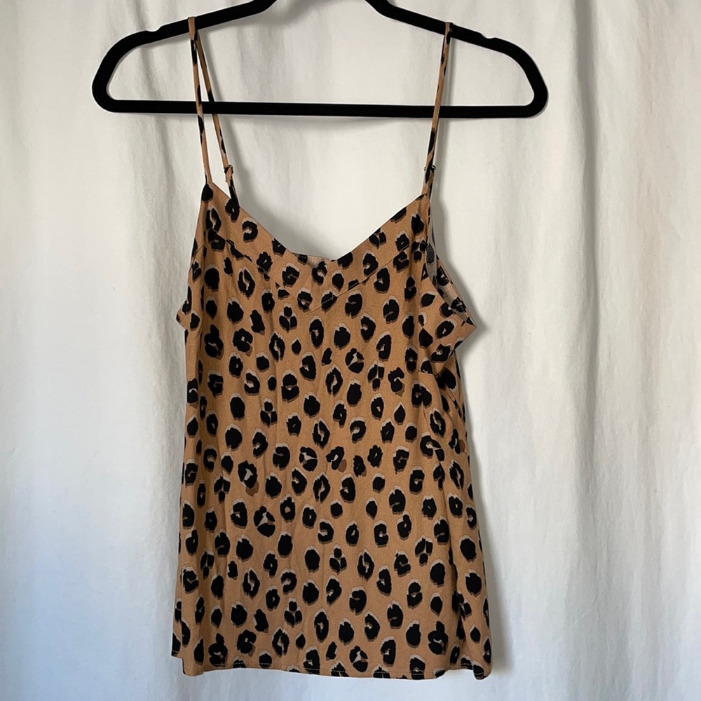 Leopard print slip tank top